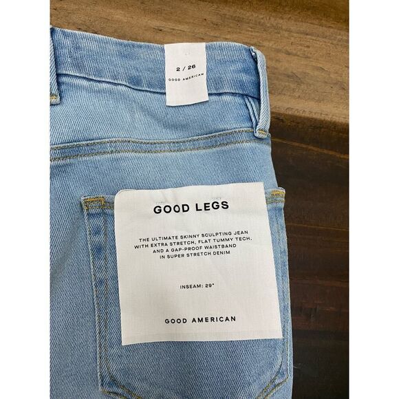 Good American Good Legs Skinny Jeans Sculpting Light Wash Denim Basic Size 2/26 - Picture 8 of 11